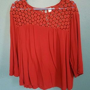 Darling red wine lace top